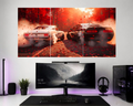 car 3 piece Split Poster