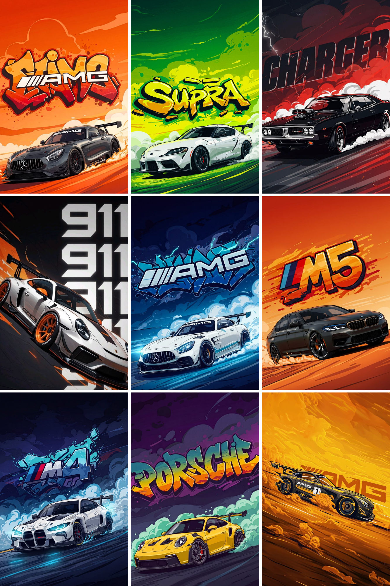 Graffiti Car Sticker Pack – Pack of 10 | Street Art & JDM Style Premium Vinyl Stickers