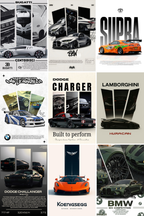 Supercar & Muscle Car Wall Poster