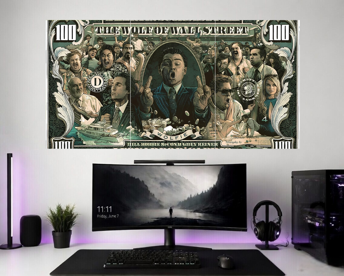 The Wolf of Wall Street 3 piece Split Poster