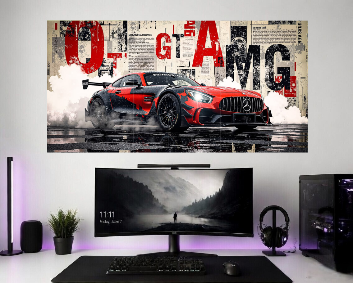 Car 3 piece Split Poster