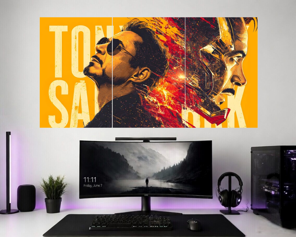 Tony Stark 3 piece Split Poster