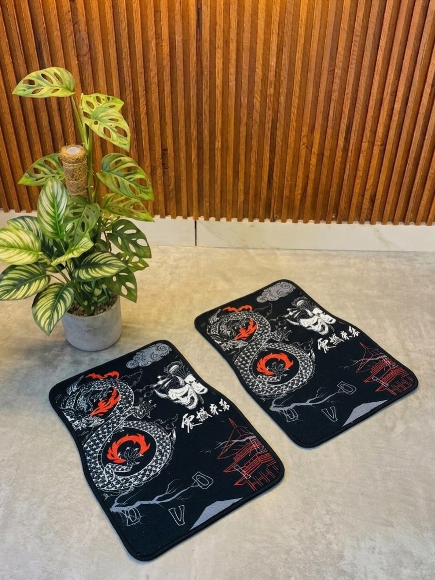 Car Floor Mat – Premium Anti-Slip Automotive Interior Mat (Black & Red)