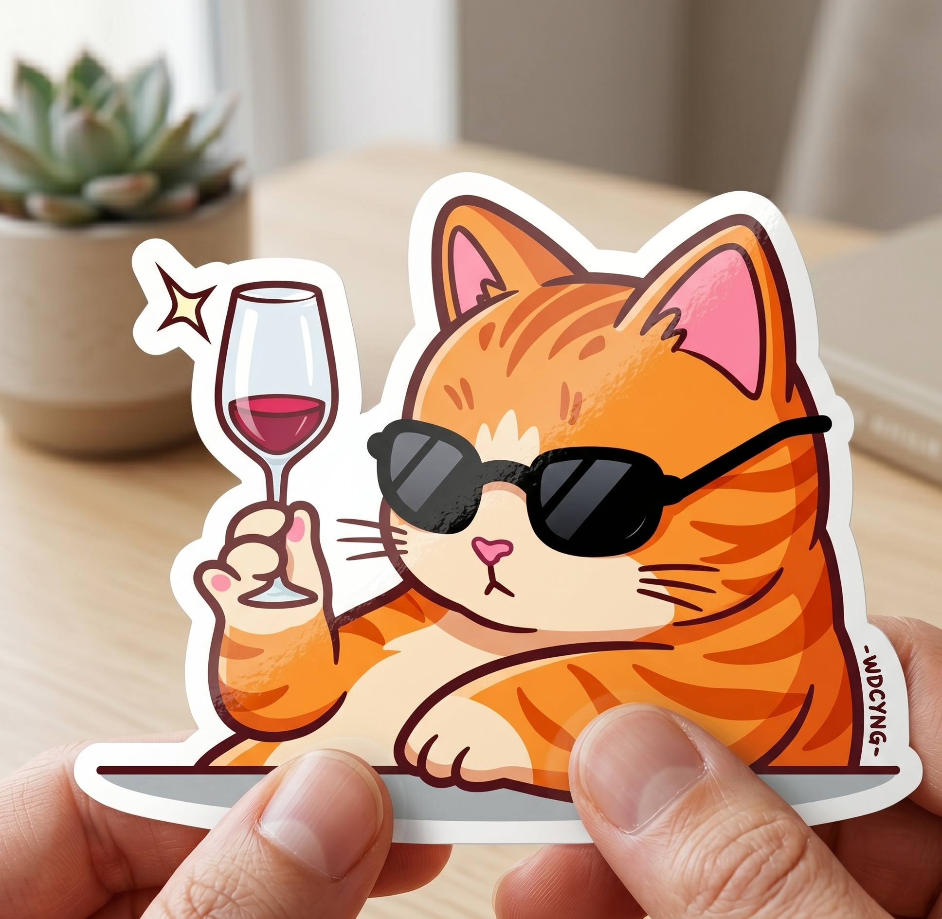 Cheers Cat Sticker