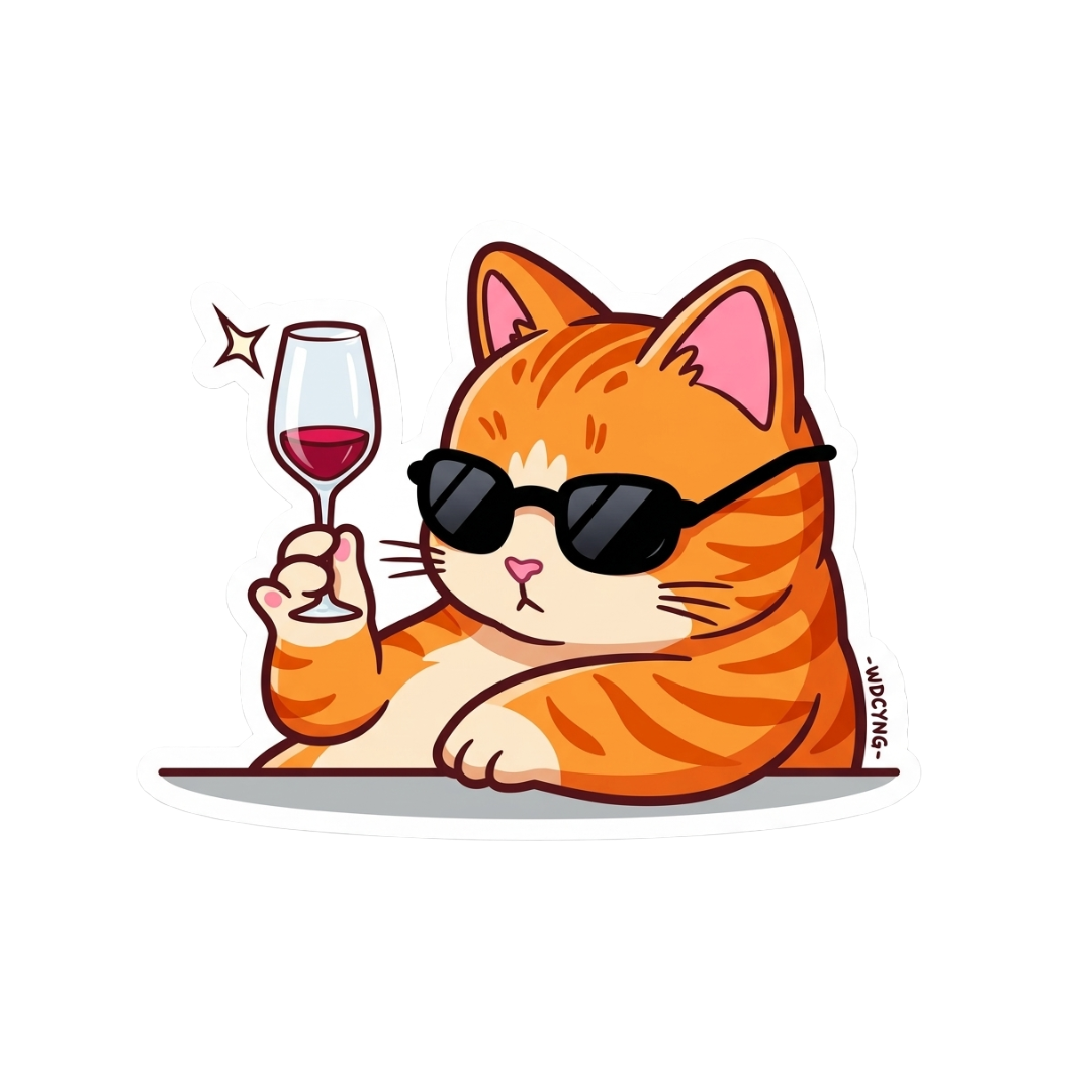 Cheers Cat Sticker